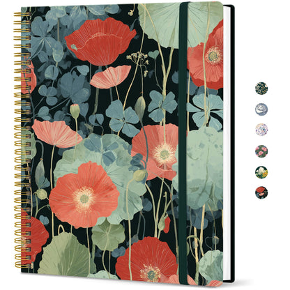 Taja Large Spiral Lined Journal for Women and Men, Notebook for Work