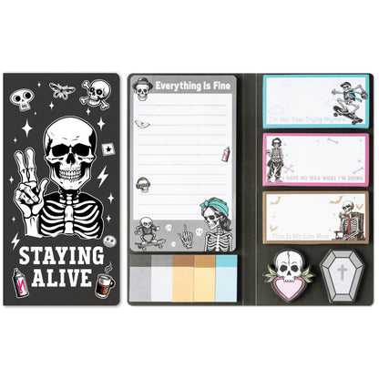 B1ykin Sticky Notes Set - 550 Sheets Memo Writing Pad Cat Floral Design