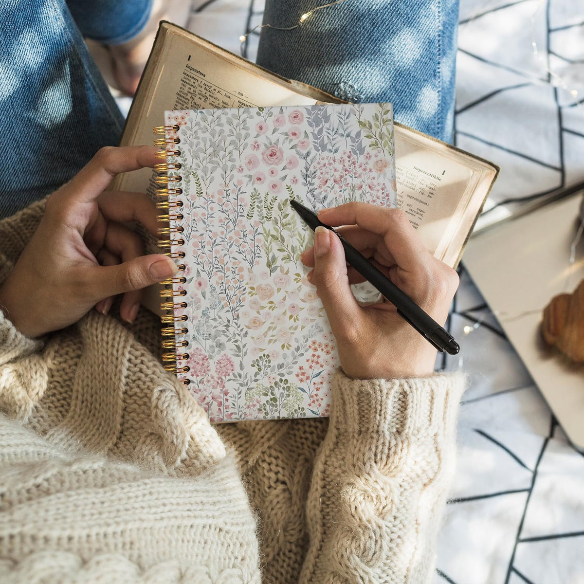 Cute Notebook, Aesthetic Spiral Notebook Journal for Women