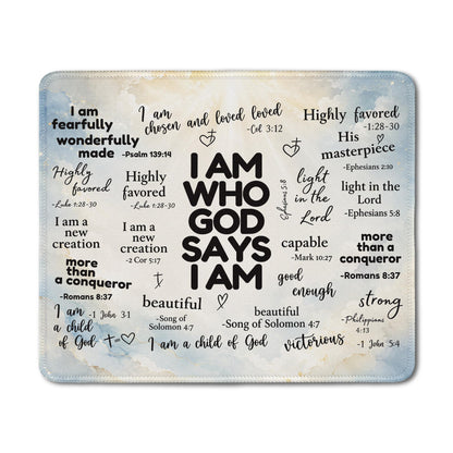 Inspirational Christian God Says I Am Mouse Pad, Minimalist Boho Floral Bible Verse Affirmation Mouse Pads Mousepad for Home Office Dorm Computers Laptop Supplies Desk Accessories, 9.5x7.9 Inch
