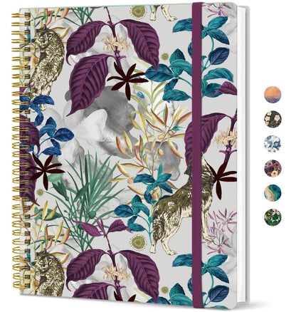 Taja Large Spiral Lined Journal for Women and Men, Notebook for Work