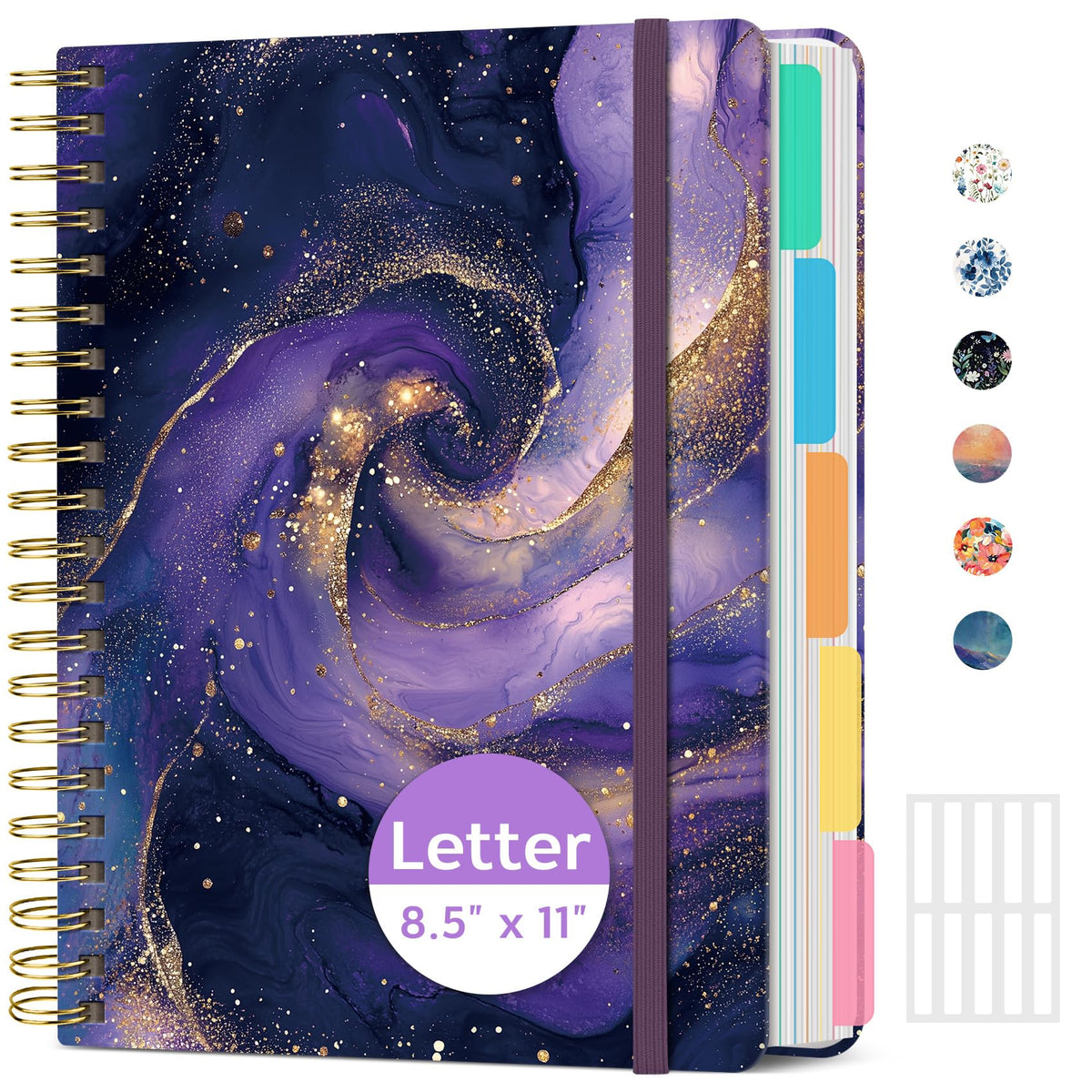 Taja Large Spiral Notebooks for Work 5 Subject with Removable Dividers