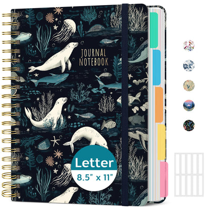 Taja Large Spiral Notebooks for Work 5 Subject with Removable Dividers