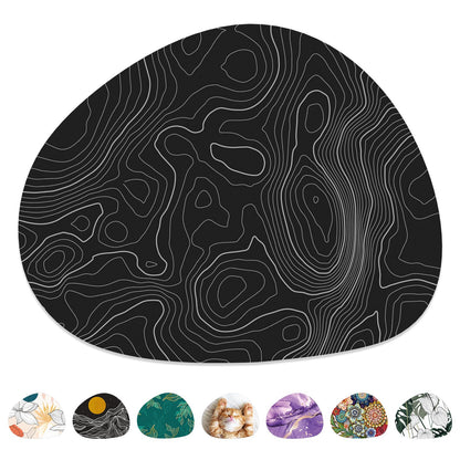 Mouse Pad, Premium-Textured Oval Computer Pad, 8.7" x 7.1" Thick 3 mm Anti-Slip Waterproof Rubber Cute Mouse Mat for Office, Home, Gaming, Laptop, PC, Artistic Dots