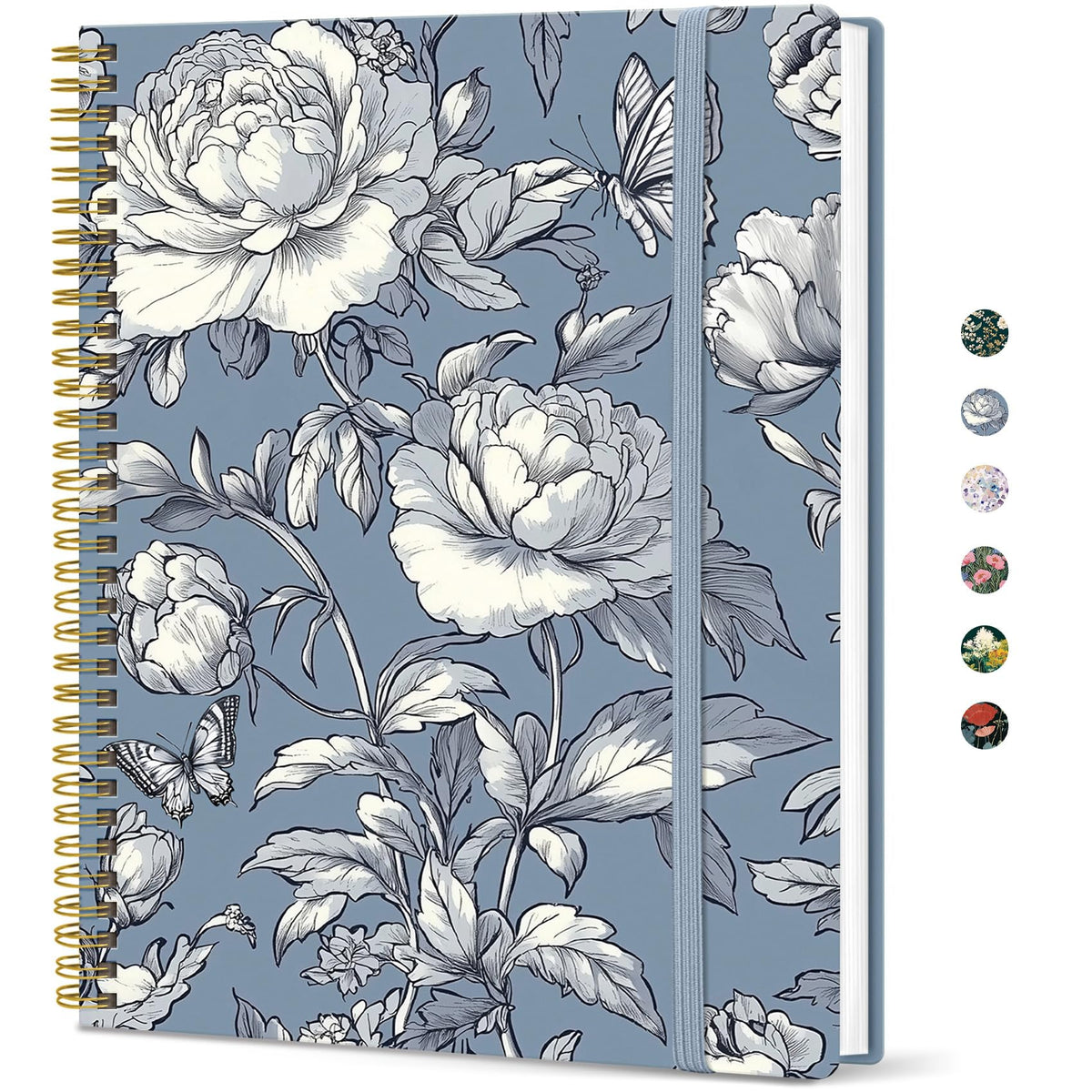 Taja Large Spiral Lined Journal for Women and Men, Notebook for Work