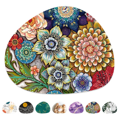 Mouse Pad, Premium-Textured Oval Computer Pad, 8.7" x 7.1" Thick 3 mm Anti-Slip Waterproof Rubber Cute Mouse Mat for Office, Home, Gaming, Laptop, PC, Artistic Dots