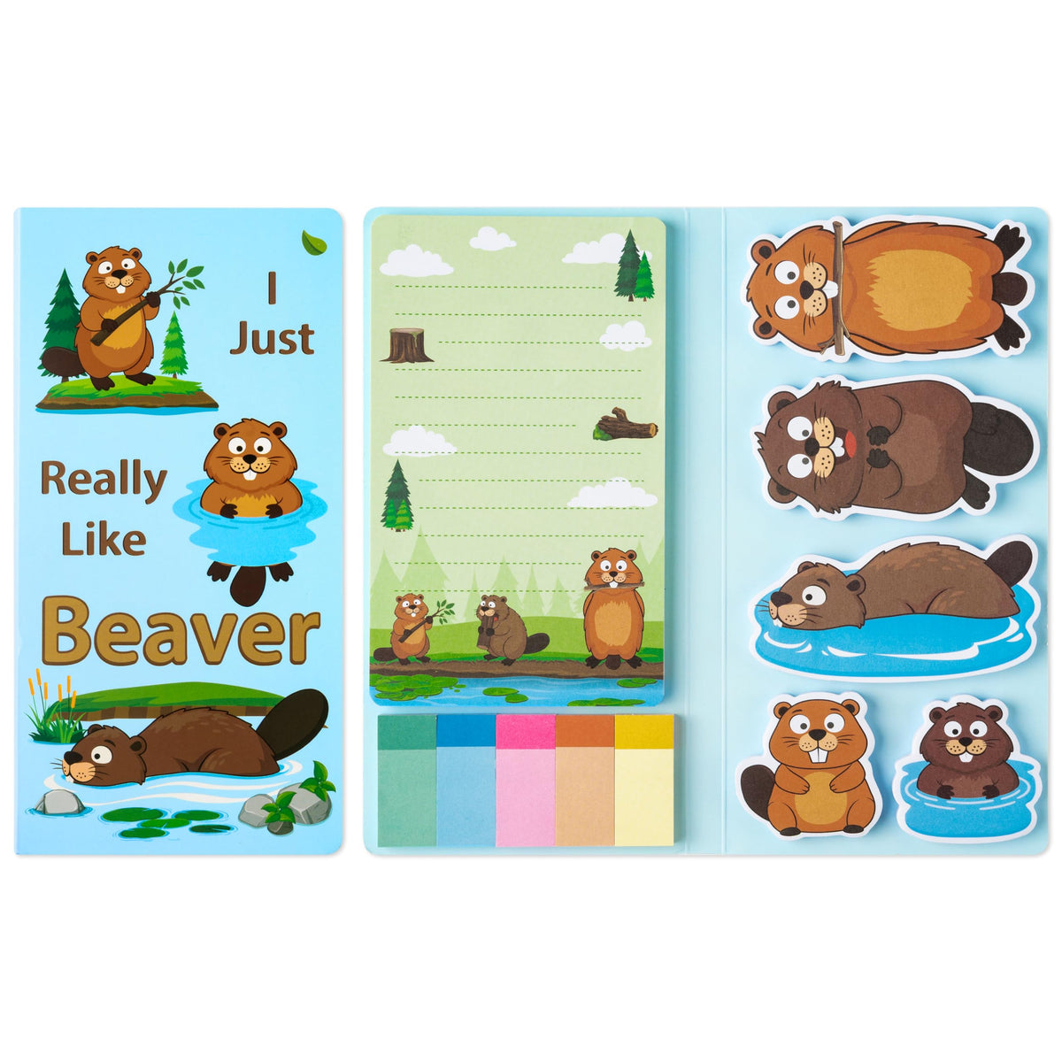 B1ykin Sticky Notes Set - 550 Sheets Memo Writing Pad Cat Floral Design