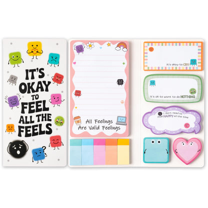 B1ykin Sticky Notes Set - 550 Sheets Memo Writing Pad Cat Floral Design