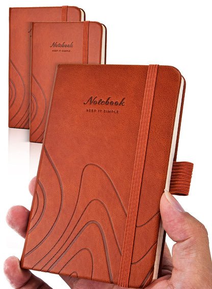 AISBUGUR Pocket Notebook, Small Notebook, 2-Pack Total 320 Pages,3.7" x 5.7" Pocket Notebook (2 Pack, Black1)