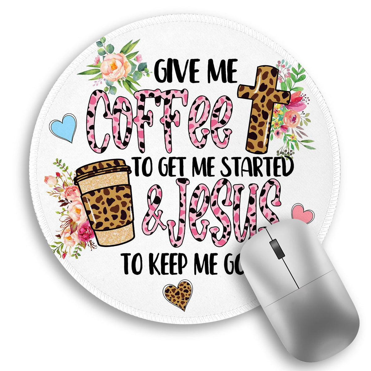 Inspirational Quote Work Mouse Pad, Positive Small Round Mousepad