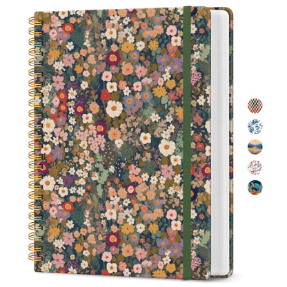 Taja Spiral Notebook for Work Thick Hardcover Lined Journal for Note Taking