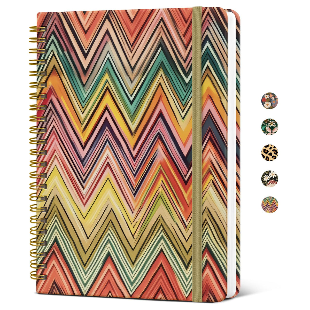 Taja Pretty Spiral Journal for Women, Lined Hardcover Notebook, 6" x 8"