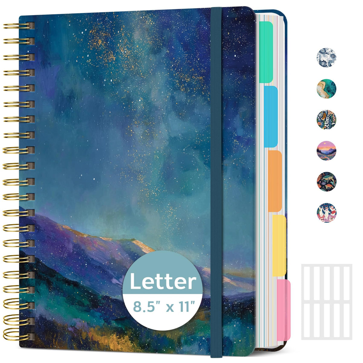 ZOTIA Large Spiral Notebooks for Work 5 Subject with Removable Dividers