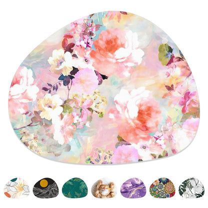 Mouse Pad, Premium-Textured Oval Computer Pad, 8.7" x 7.1" Thick 3 mm Anti-Slip Waterproof Rubber Cute Mouse Mat for Office, Home, Gaming, Laptop, PC, Artistic Dots
