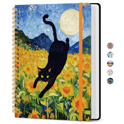 Taja Spiral Notebook for Work Thick Hardcover Lined Journal for Note Taking