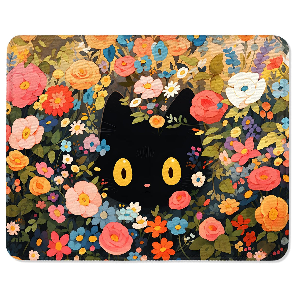 ITNRSIIET Mouse Pad with Stitched Edge Premium Textured Smooth Precise Operation Waterproof Washable Non-Slip Rubber Base Desktop Protection Mat, 10.2×8.3×0.12 inches, Palm Texture
