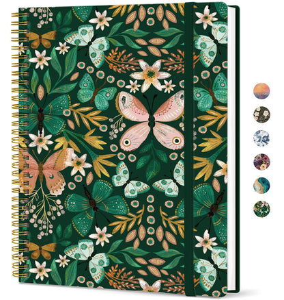 Taja Large Spiral Lined Journal for Women and Men, Notebook for Work