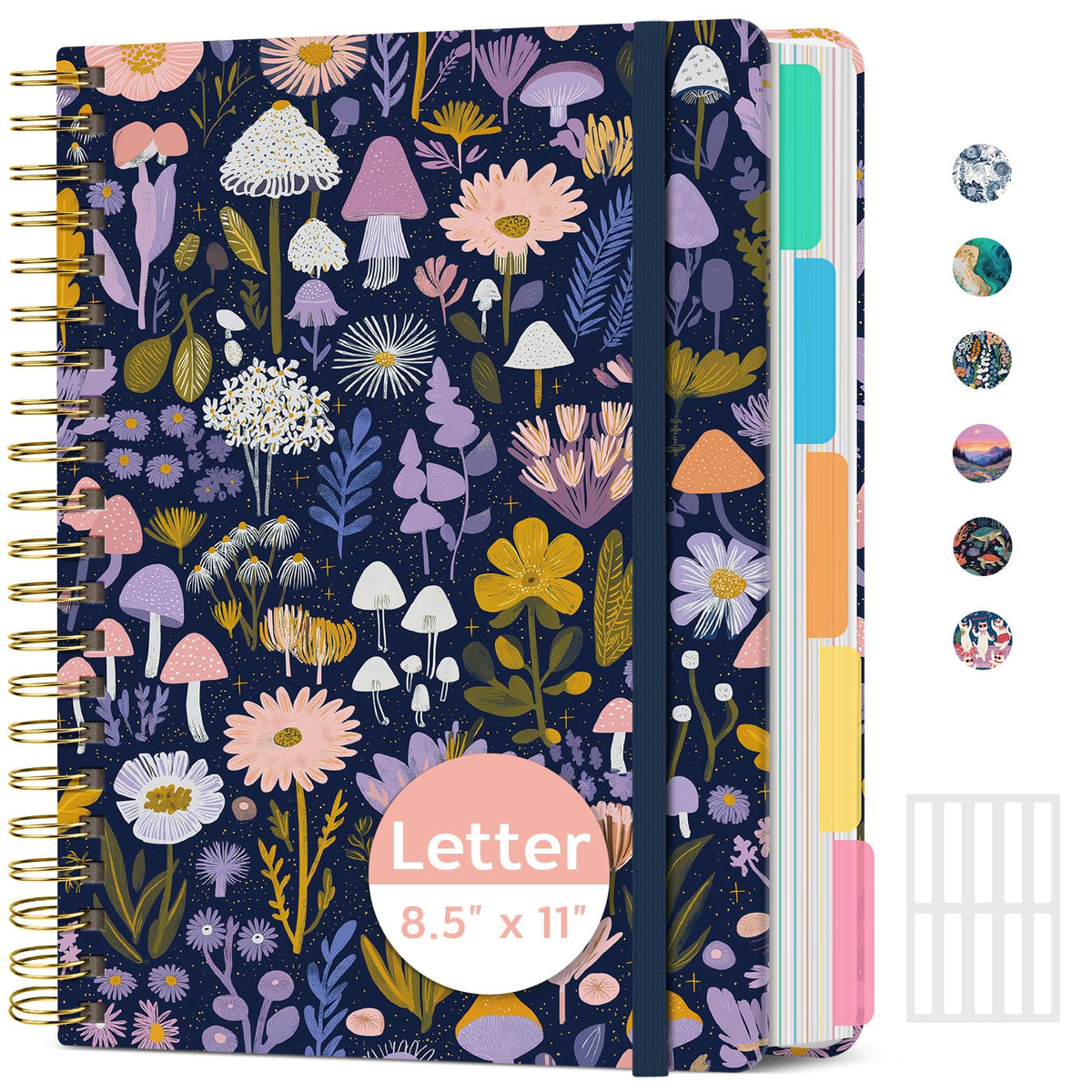 ZOTIA Large Spiral Notebooks for Work 5 Subject with Removable Dividers