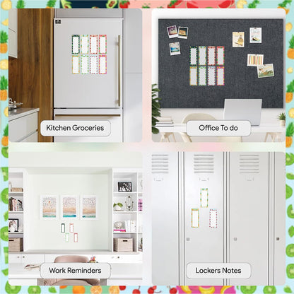 Magnetic Notepads for Refrigerator, 8 Pack Grocery List Pads, Fruit Design