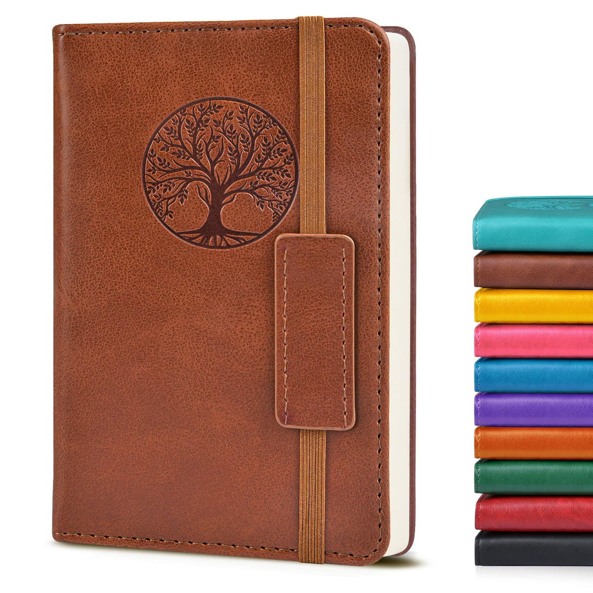 Biuwory Leather Journal Notebook,256 Thick Lined Pages,Hardcover 5.7"×8.3"