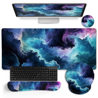 LIMKRIAN Goth Skull Mouse Pad Set Large Desk Mat for Desktop Decor