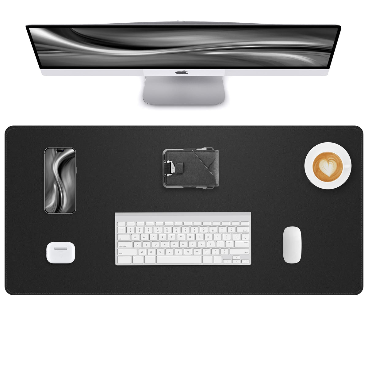 AFIING Desk Pad Protector 23.6" x 13.7" - Non-Slip Waterproof PU Leather Desk Mat for Mouse, Keyboard, Laptop, Office and Home Workspace (Beige)
