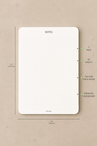 CLEVER SIGNS Memo Pads A5 Size (8.3" x 5.8") – 2-Pack, 50 Sheets Each, Premium Quality Paper with Cardboard Back Support – Perfect for Planning, Note-taking, Journaling, and Organizing