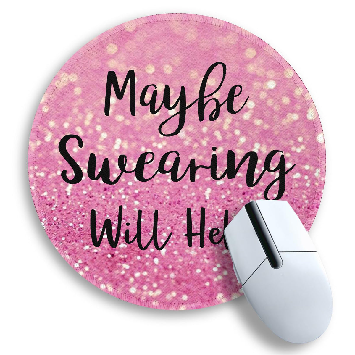 Gctriki Pink Round Mouse Pads for Desk, Cute Office Decor for Women 8.6 in