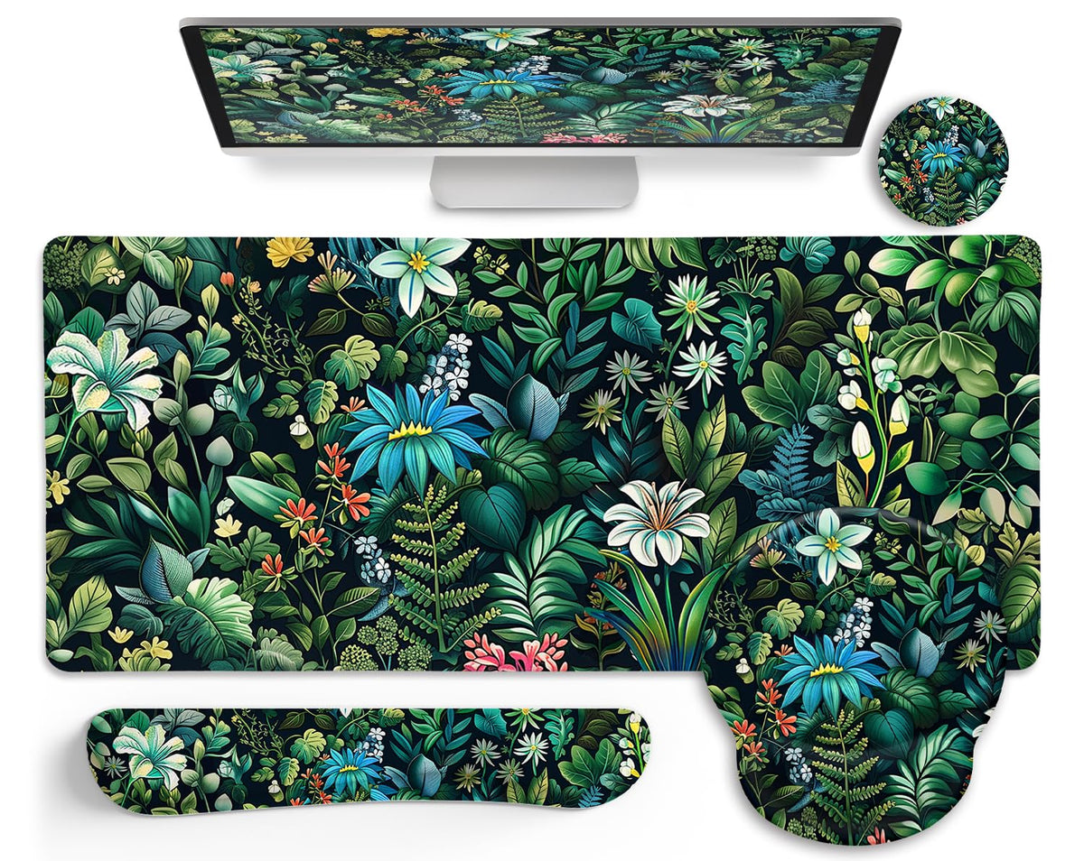LIMKRIAN Goth Skull Mouse Pad Set Large Desk Mat for Desktop Decor