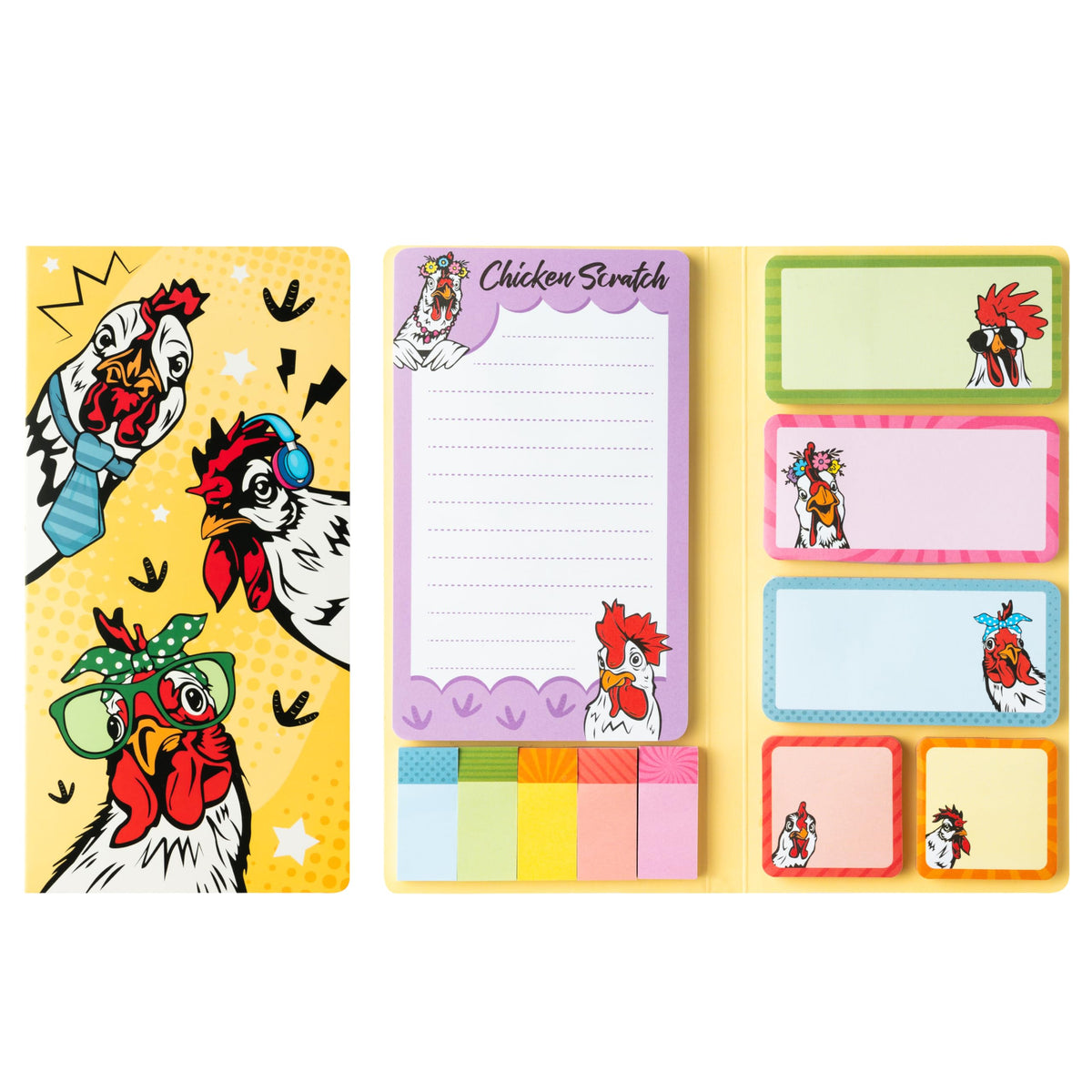B1ykin Sticky Notes Set - 550 Sheets Memo Writing Pad Cat Floral Design