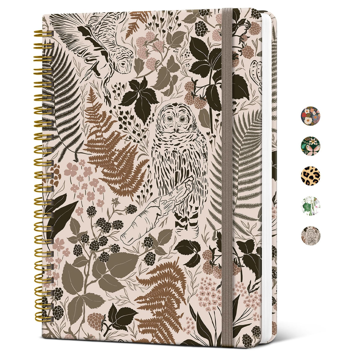 Taja Spiral Lined Journal for Women, Pretty Hardcover Journal Notebook, A5