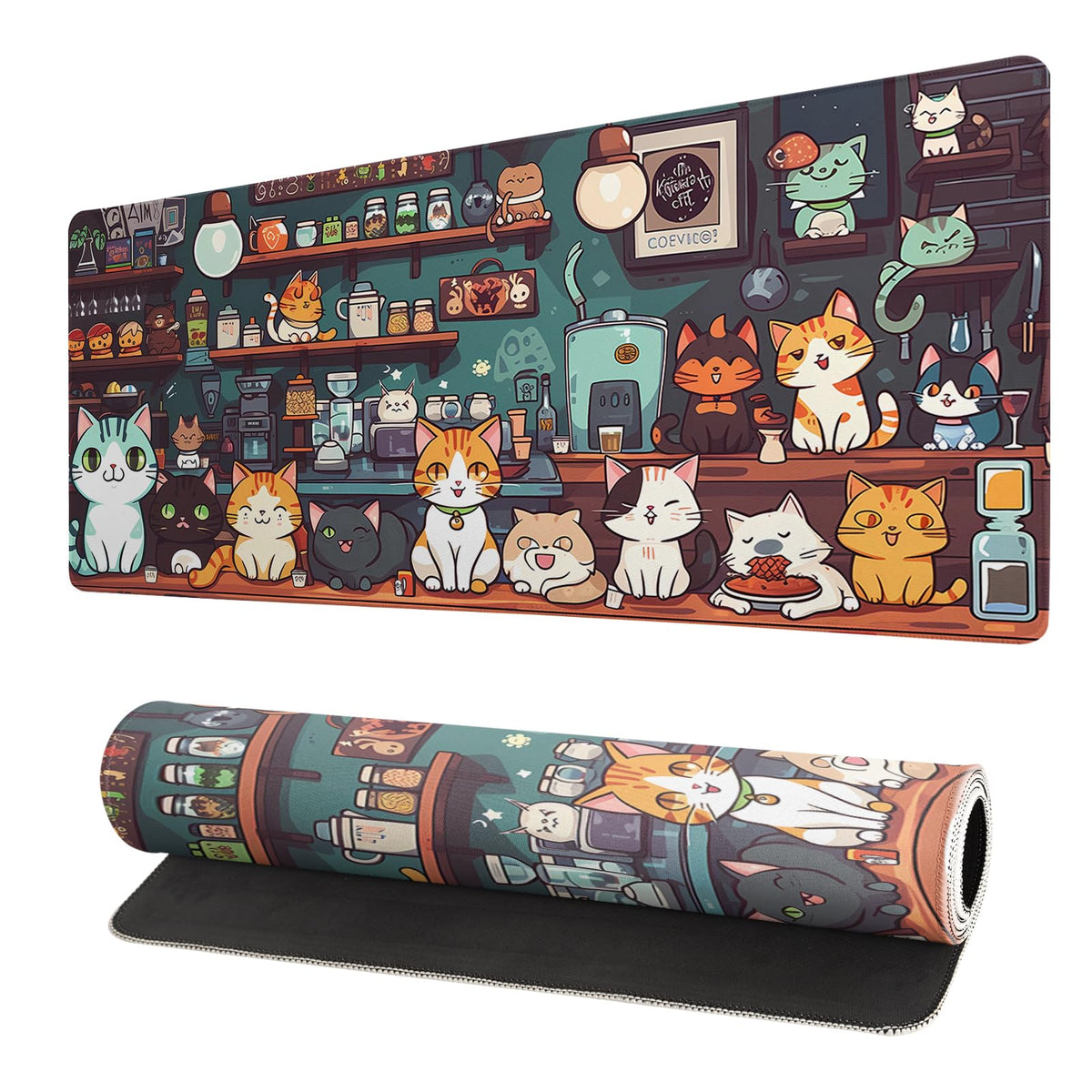 Japanese Mouse Pad, Large Japanese Desk Mat, XL Anime Gaming Keyboard Mat, Non-Slip Rubber Base, Big Extended Desk Protector for Home Office, 31.5”x11.8”
