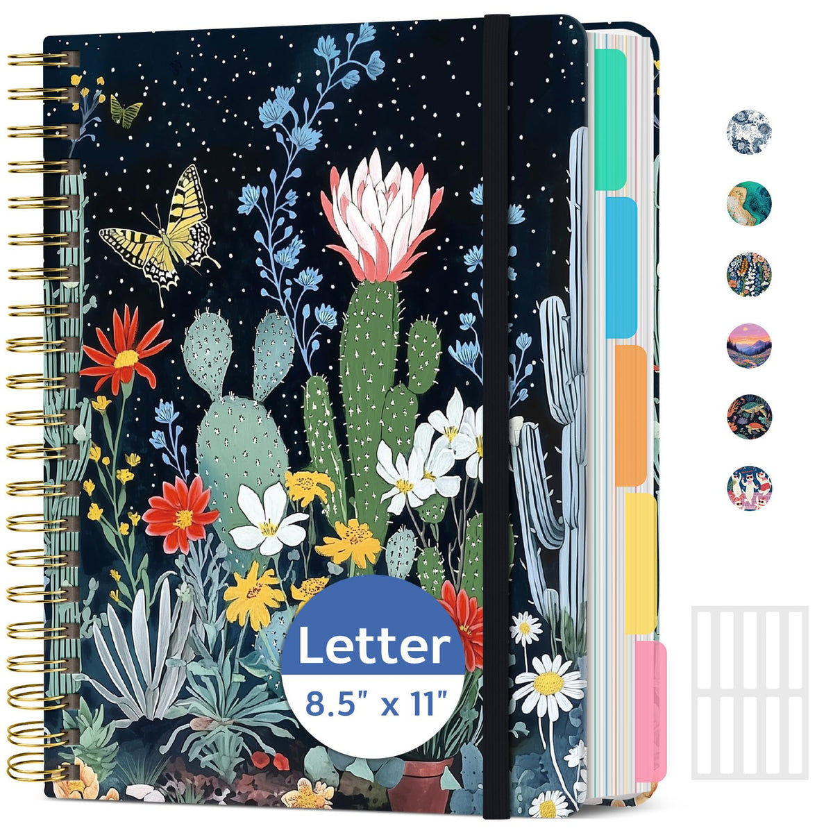 ZOTIA Large Spiral Notebooks for Work 5 Subject with Removable Dividers