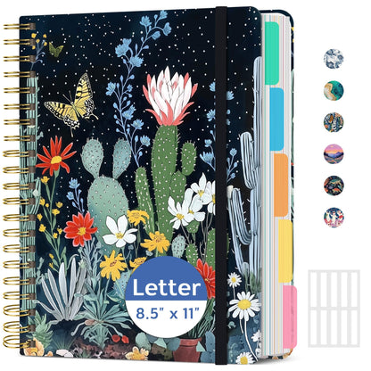 ZOTIA Large Spiral Notebooks for Work 5 Subject with Removable Dividers