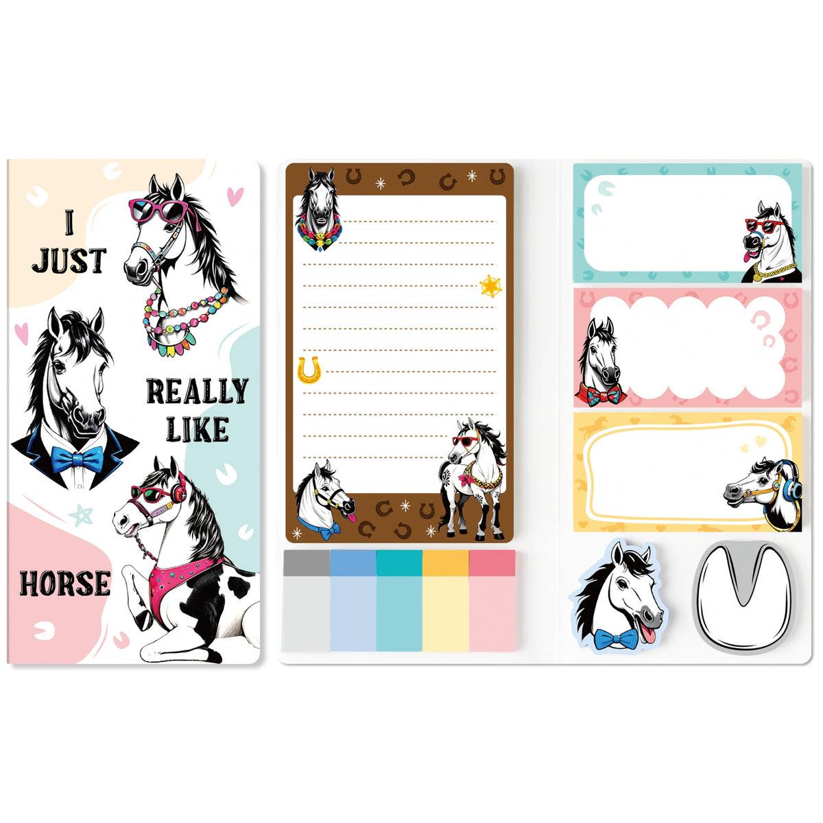 B1ykin Sticky Notes Set - 550 Sheets Memo Writing Pad Cat Floral Design
