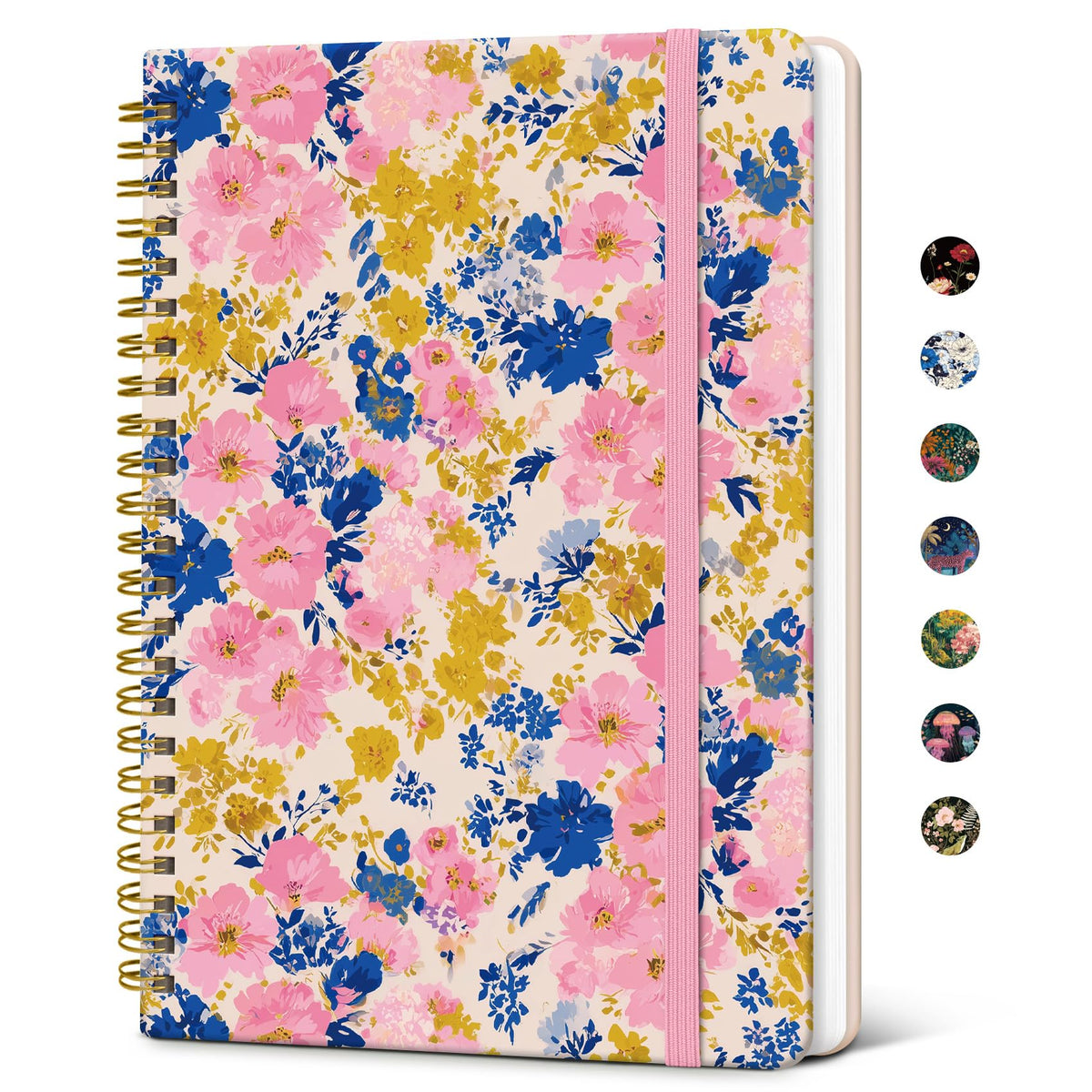 Taja Spiral Lined Journal for Women, Pretty Hardcover Journal Notebook, A5