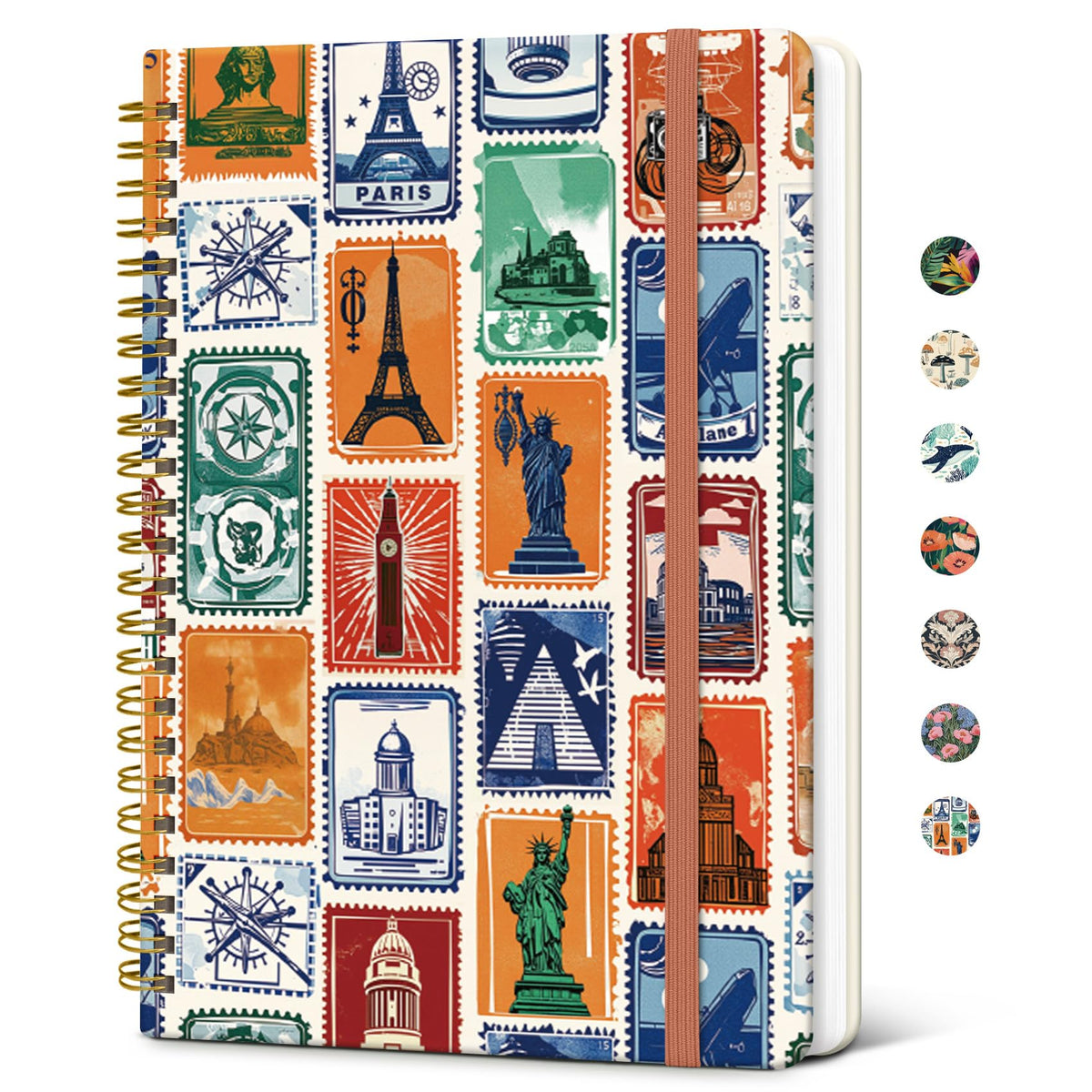 Taja Pretty Spiral Journal for Women, Lined Hardcover Notebook, 6" x 8"