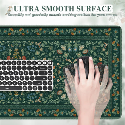 iCasso Desk Mat,Mouse Pad for Office Decor,35.4x15.7in,Deep Green
