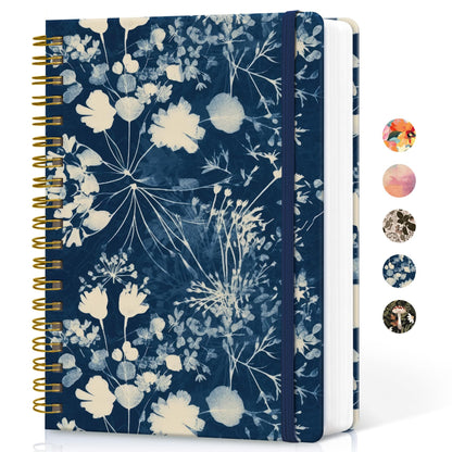 Taja Spiral Notebook for Work Thick Hardcover Lined Journal for Note Taking