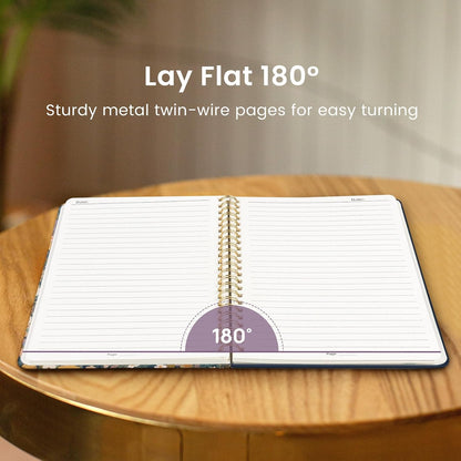 Taja Pretty Spiral Journal for Women, Lined Hardcover Notebook, 6" x 8"