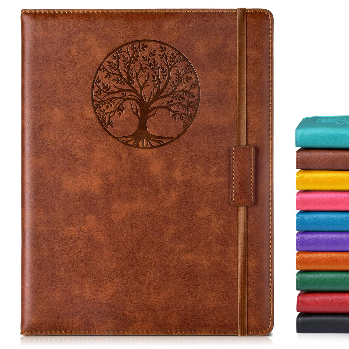 Biuwory Leather Journal Notebook,256 Thick Lined Pages,Hardcover 5.7"×8.3"