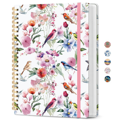 Taja Spiral Notebook for Work Thick Hardcover Lined Journal for Note Taking