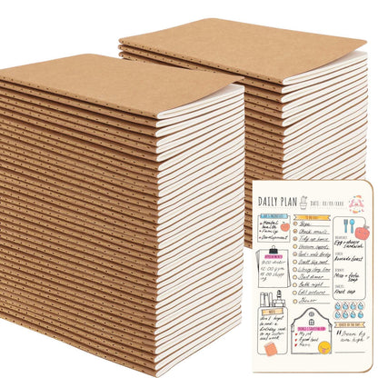Oucaru 16PCS Mini Notebooks Bulk, Small Pocket Notebook, 3.5"x5.5" Blank