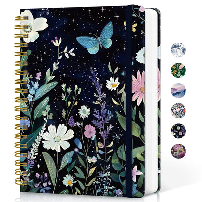 Taja Spiral Notebook for Work Thick Hardcover Lined Journal for Note Taking
