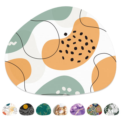 Mouse Pad, Premium-Textured Oval Computer Pad, 8.7" x 7.1" Thick 3 mm Anti-Slip Waterproof Rubber Cute Mouse Mat for Office, Home, Gaming, Laptop, PC, Artistic Dots