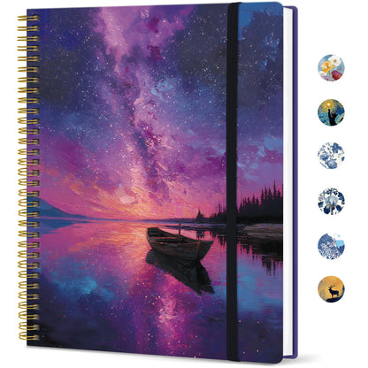 Taja Large Spiral Lined Journal for Women and Men, Notebook for Work