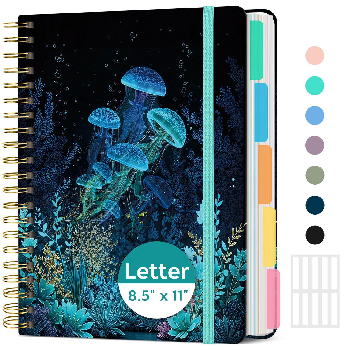 Taja Large Spiral Notebooks for Work 5 Subject with Removable Dividers