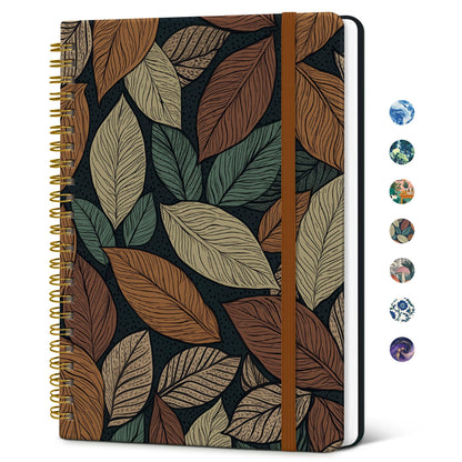 Taja Hardcover Journal for Women, Pretty Spiral Lined Notebook for Work, A5