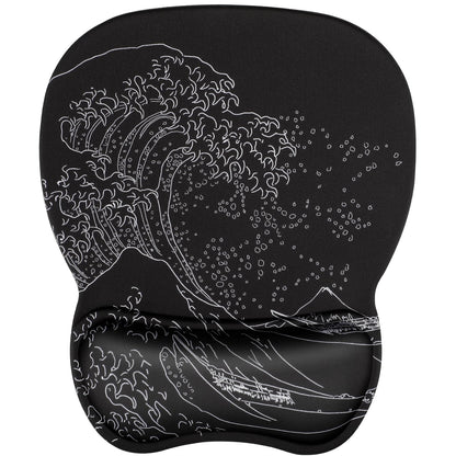 MROCO Ergonomic Mouse Pad with Gel Wrist Rest, 9.4 x 8.1 in, Black