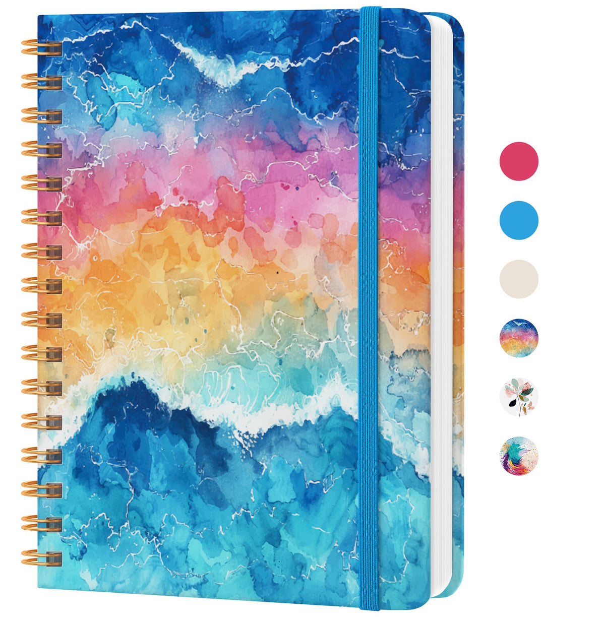 Lined Spiral Journal Notebook, A5 College Ruled Notebook for Note-Taking